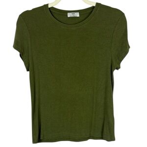 Knix Green Modal Rib Short Sleeve Tee Size Large